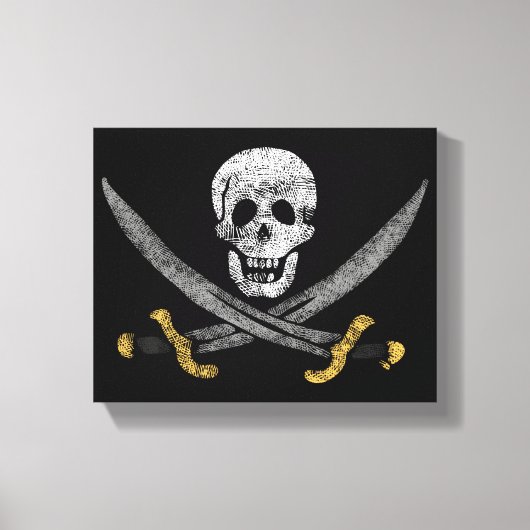 Toile Drapeau du Jolly roger du pirate du crâne et des é (Recto)