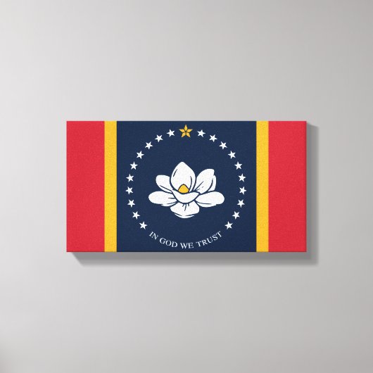 Toile Drapeau du Mississippi - Nouveau Drapeau de Magnol (Recto)