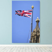 Toile Drapeau du Royaume-Uni survolant Westminster. (Insitu (Plancher de Bois))