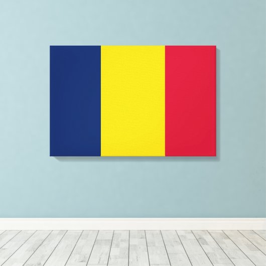 Toile Drapeau du Tchad (pays africain) (Insitu (Plancher de Bois))