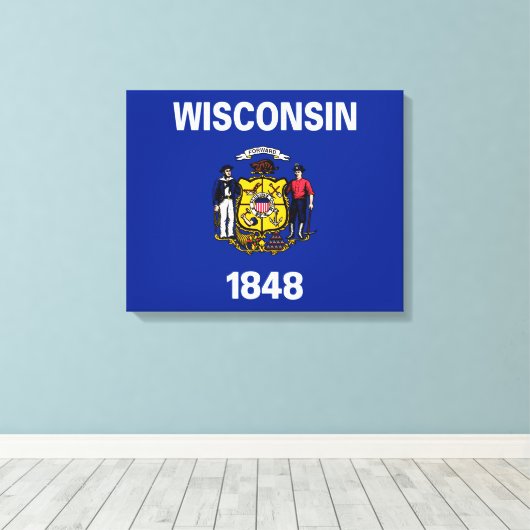 Toile Drapeau du Wisconsin (Insitu (Plancher de Bois))