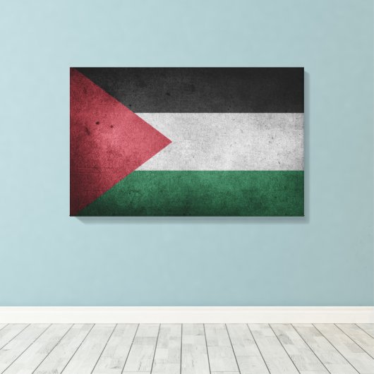 Toile Drapeau en détresse de la Palestine (Insitu (Plancher de Bois))