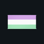 Toile Drapeau gay genre<br><div class="desc">Genre Queer Wall Art. Drapeau violet,  blanc et vert.</div>