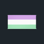 Toile Drapeau gay genre<br><div class="desc">Genre Queer Wall Art. Drapeau violet,  blanc et vert.</div>