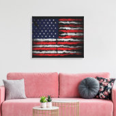 Toile Drapeau Grunge U.S.A (Insitu(Salon))