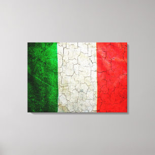 Toile Drapeau italien fissuré