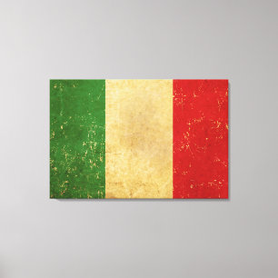 Toile Drapeau italien Vintage Grunge Design