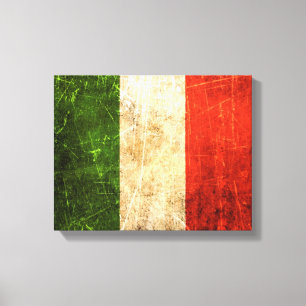 Toile Drapeau italien Vintage rayé et usé