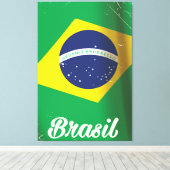 Toile Drapeau national de Brasil affiche de voyage (Insitu (Plancher de Bois))