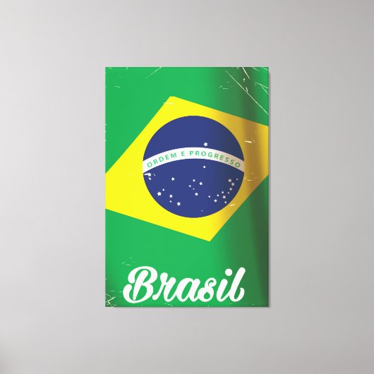 Toile Drapeau national de Brasil affiche de voyage (Recto)