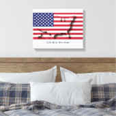 Toile Drapeau patriotique des USA AMERICA Texte Customis (Insitu(Chambre))