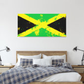 Toile Drapeau peint Grunge Splatter de Jamaïque (Insitu(Chambre))