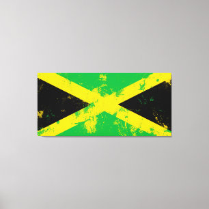 Toile Drapeau peint Grunge Splatter de Jamaïque