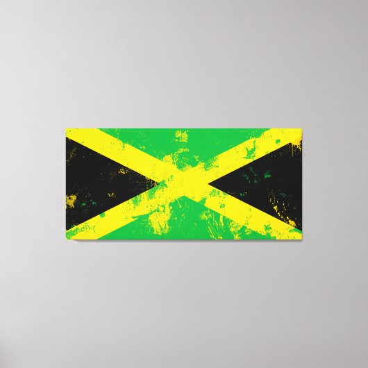 Toile Drapeau peint Grunge Splatter de Jamaïque (Recto)
