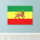 Toile Drapeau rastafarien (Rastafarianisme) (Rasta) (Insitu (Plancher de Bois))