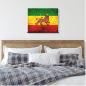 Toile Drapeau rastafarien vintage Grunge (Insitu(Chambre))