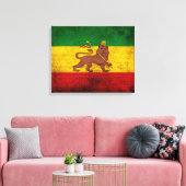Toile Drapeau rastafarien vintage Grunge (Insitu(Salon))