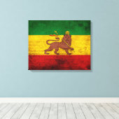 Toile Drapeau rastafarien vintage Grunge (Insitu (Plancher de Bois))