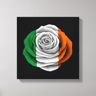 Toile Drapeau Rose irlandais noir