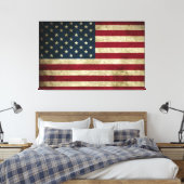Toile Drapeau Rustique Américain 50 Étoiles en détresse  (Insitu(Chambre))