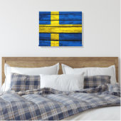 Toile Drapeau suédois Bois rustique (Insitu(Chambre))