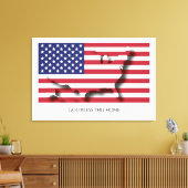 Toile Drapeau USA AMERICA Patriotic Home Texte Customisé (Insitu(Salon))