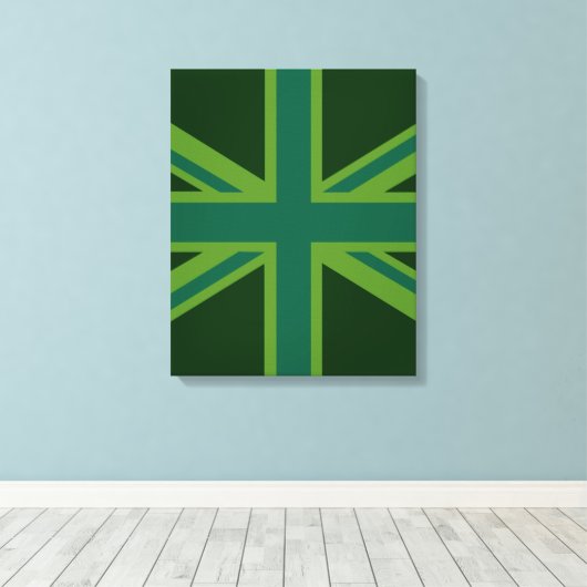 Toile Drapeau vert Union Jack (Insitu (Plancher de Bois))
