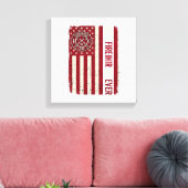 Toile Drapeau vertical vintage papa pompier (Insitu(Salon))