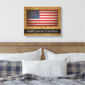 Toile Drapeau vintage américain avec texte personnalisé (Insitu(Chambre))