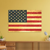 Toile Drapeau Vintage américain Grunge (Insitu(Salon))