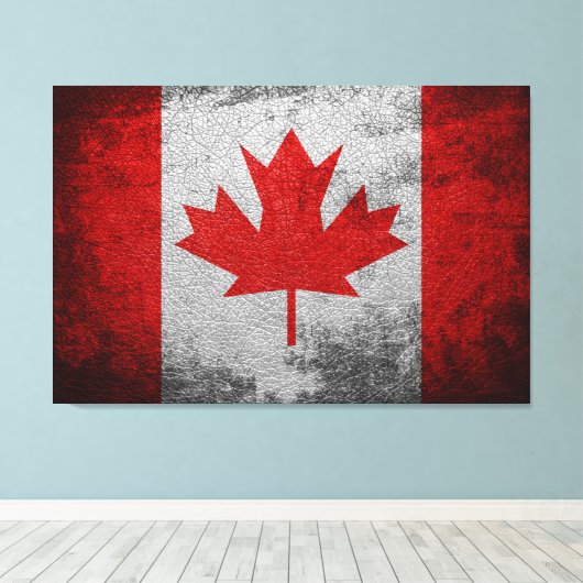 Toile Drapeau vintage Canada (Insitu (Plancher de Bois))