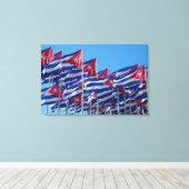 Toile Drapeaux cubains qui flottent (Insitu (Plancher de Bois))