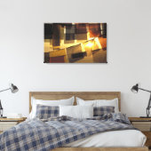 Toile drapeaux de prière bouddhiste au coucher du soleil (Insitu(Chambre))