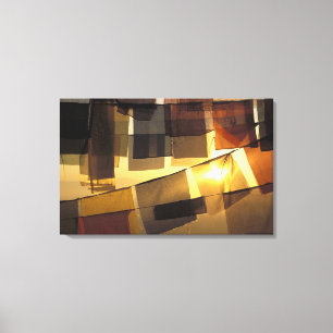 Toile Drapeaux de prière bouddhistes au coucher du solei