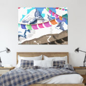 Toile Drapeaux de prière de l'Himalaya népalais affiche  (Insitu(Chambre))