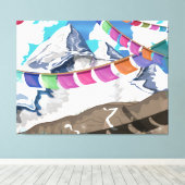 Toile Drapeaux de prière de l'Himalaya népalais affiche  (Insitu (Plancher de Bois))