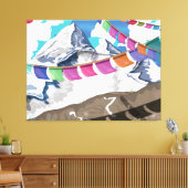 Toile Drapeaux de prière de l'Himalaya népalais affiche  (Insitu(Salon))