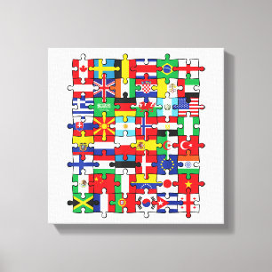 Toile Drapeaux des pays du monde drapeau international