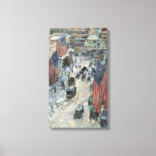 Toile Drapeaux sur la 57e Rue par Frederick Childe Hassa
