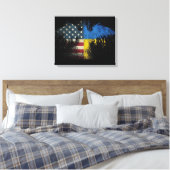 Toile Drapeaux ukrainiens américains (Insitu(Chambre))