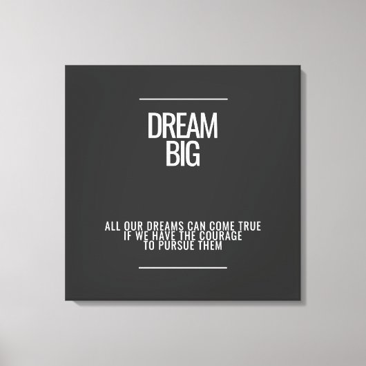 Toile Dream Big Acrylique Mur Art (Recto)