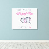 Toile Dream Big Little One mignonne bébé fille éléphant (Insitu (Plancher de Bois))
