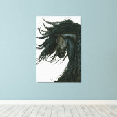 Toile DreamWalker Friesian Black Horse Art par Bihrle (Insitu (Plancher de Bois))