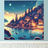 Toile Dreamy Coastal Night (Insitu (Plancher de Bois))