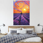 Toile Dreamy lavender express-whimsical sunset train pai (Insitu(Chambre))