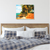 Toile Dreamy Tropical Beach avec Rowboat (Insitu(Chambre))