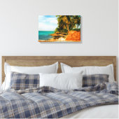 Toile Dreamy Tropical Beach avec Rowboat (Insitu(Chambre))