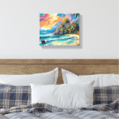 Toile Dreamy Tropical Beach Sunset Peinture (Insitu(Chambre))
