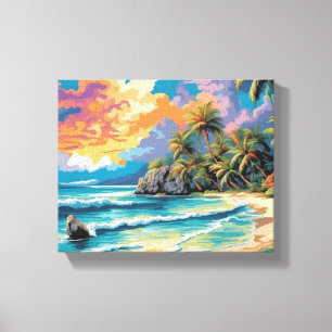 Toile Dreamy Tropical Beach Sunset Peinture
