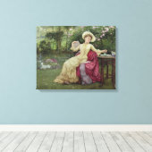 Toile Drinking Coffee and Reading in the Garden (Insitu (Plancher de Bois))